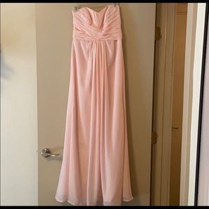 David’s Bridal Sweetheart bridesmaid dress pink